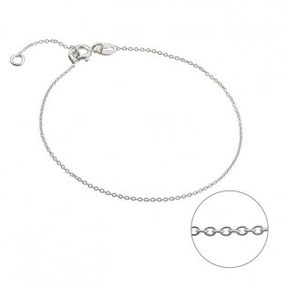 Bracelet chaîne forçat 1mm 17cm avec anneau à 15cm (3pcs)