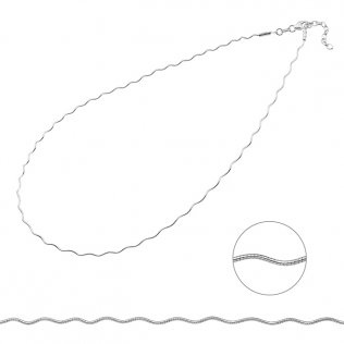 Chaînette oméga vague fil 0,8mm 40+3cm extension (1pc)