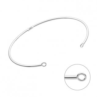 Bracelet jonc ovale 55x50mm tube 1,5mm 2 anneaux (1pc)