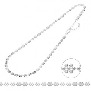Collier fleurs de perles facettées 4,6mm 38+5cm extension (1pc)