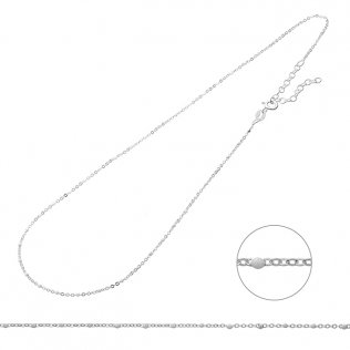 Collier chaîne et émail blanc 38+5cm extension (1pc)