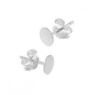 Boucles d'oreilles rond plat polis miroir 6mm (3paires)