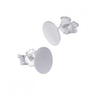 Boucles d'oreilles rond plat polis miroir 8mm (3paires)