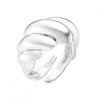 Adjustable ring with waves Size 50 (1pc)