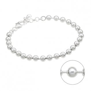 Bracelet perles 5mm 19+3cm extension (1pc)