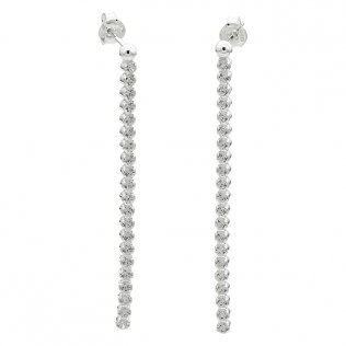 50mm line earrings with white zirconiums (1 pair)