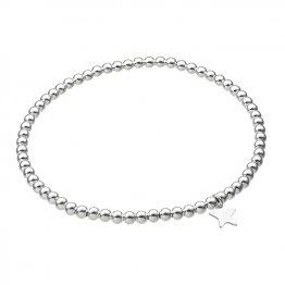 Bracelet élastique perles 3mm avec étoile plate 7mm (1pc)