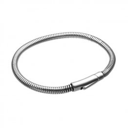 Bracelet homme chaîne serpent 5mm rhodié blanc (1pc)