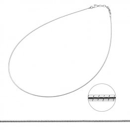 Chaînette oméga 1mm 40+3cm extension (1pc)