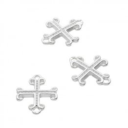 Croix gothique avec perles 19x15mm 2 trous (2pcs)
