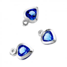 Breloques coeurs cristal bleu (10pcs)