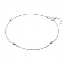 Chaîne cheville perles ovales 25cm avec anneau à 23cm (1pc