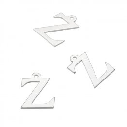 Breloques lettre Z, 7mm avec trou (10pcs)