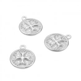 15mm embossed Celtic cross medals with one ring (2pcs)