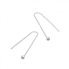Supports boucles d'oreilles chaîne 70mm et perle 3mm (3 paires)