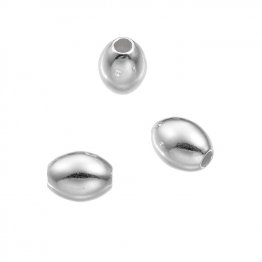 Perles ovales lisses 6x7mm trou 2mm (env. 30pcs)