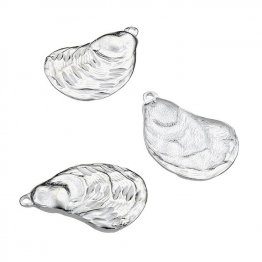 Breloques coquillage huître 21x15mm avec anneau (3pcs)
