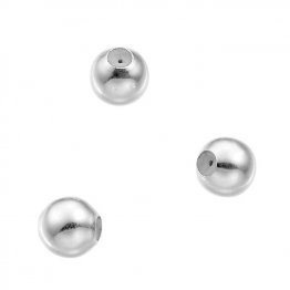 Perles lisses 6mm trou 2,9mm avec silicone bloquant (env. 20pcs)