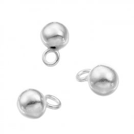 Perles lisses 4mm avec anneau fil 0,6mm (env. 50pcs)