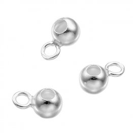 Perles lisses 4mm avec anneau fil 0,6mm et trou 1.9mm (env. 50pcs)