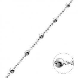 Chaîne forçat 1,1mm fil 0,35mm perles 2,5mm (1m)