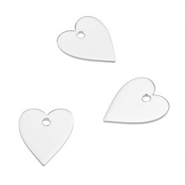 15mm mirror polished elongated heart charms (10pcs)