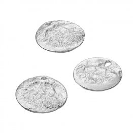 20mm irregular round medals with hole (1pc)