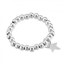 Bague élastique perles 3mm avec étoile (1pc)