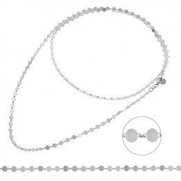 Collier sautoir chaîne cercles (1pc)