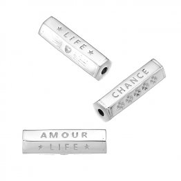 Amulette chance-amour 20x6mm 2 trous 2mm (1pc)