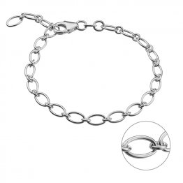 Bracelet chaîne maille ovale alternée 4,3mm 18cm (1pc)
