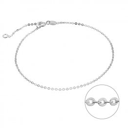 Bracelet chaîne forçat 21cm avec anneau à 18cm (3pcs)