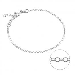 Bracelet chaîne forçat ovale 1,4mm 15+3cm extension (3pcs)