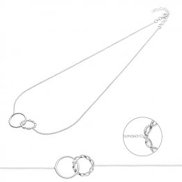 Collier chaîne jaseron 40+4,5cm extension + anneau lisse + anneau torsadé (1pc)