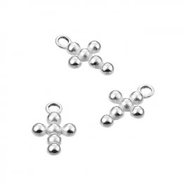 Croix 10x7mm demi-perles 2,5mm avec anneau (10pcs)