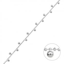 Chaîne boules facettées 1,2mm avec perles pendantes 2,5mm (1m)