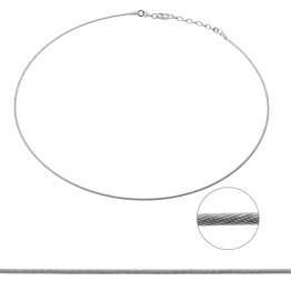Collier ras-de-cou câble 1mm 40+3cm extension (1pc)