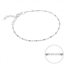 Bracelet chaîne et émail blanc 16+3cm extension (1pc)