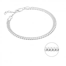 Bracelet chaîne gourmette cubaine fil 4,1mm 16+3cm extension (1pc)