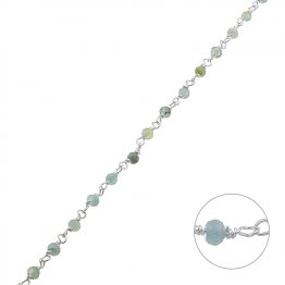 3,2mm Aquamarine fine gemstone chain (1m)