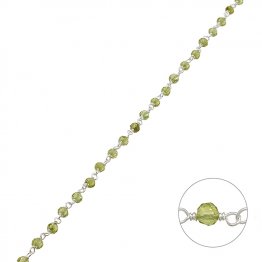 3,2mm peridot fine gemstone chain (1m)