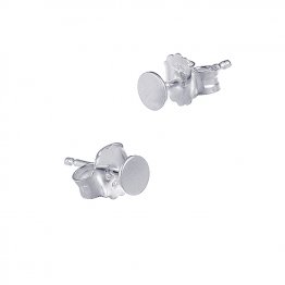 Boucles d'oreilles rond plat polis miroir 4mm (3paires)