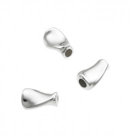 Perles rectangulaires torsadées 9,5mm trou 3mm (20pcs)