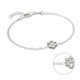 Bracelet avec fleur de perles 40+5cm extension (1pc)