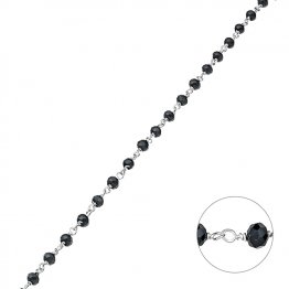3,2mm black spinel fine gemstone chain (1m)