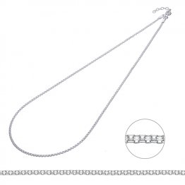 Colliers chaîne forçat double diamantée 40+3cm extension (1pc)