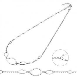 Collier chaîne jaseron avec médailles ovales irrégulières 40+4cm extension (1pc)