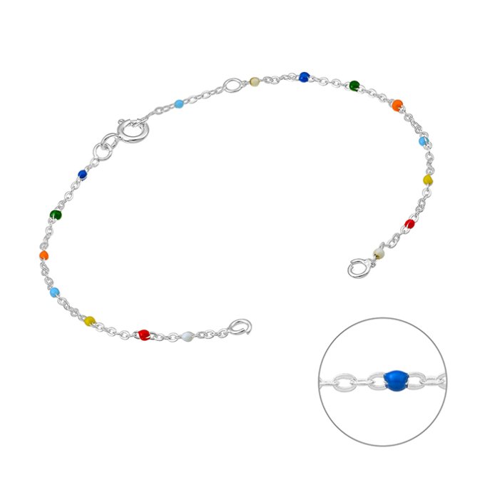 Supporto bracciale catena smaltata multicolore 16 cm (1pz)