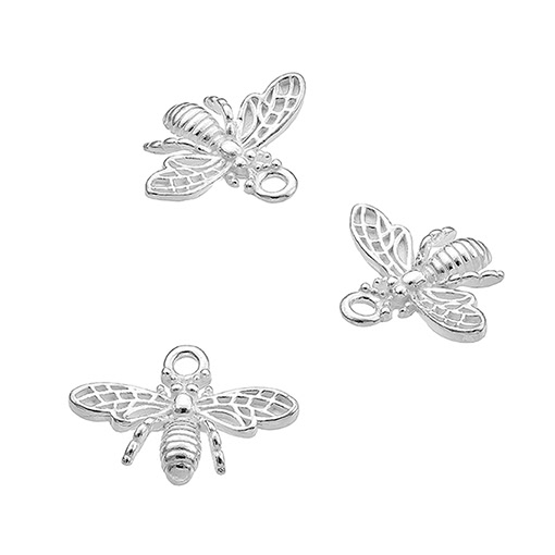 Breloques abeille 10x13mm avec anneau (3pcs)