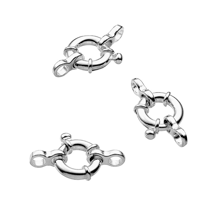 11mm spring ring clasps with 2 closed rings (5pcs)